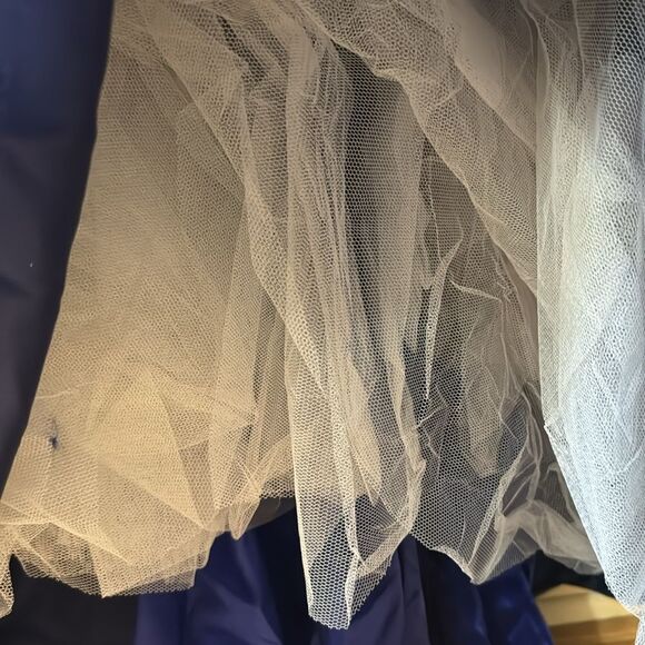 IEENA for MAC DUGGAL 55010 Women Midnight Navy Plunging Sweetheart Ball-Gown 2 - Picture 9 of 11